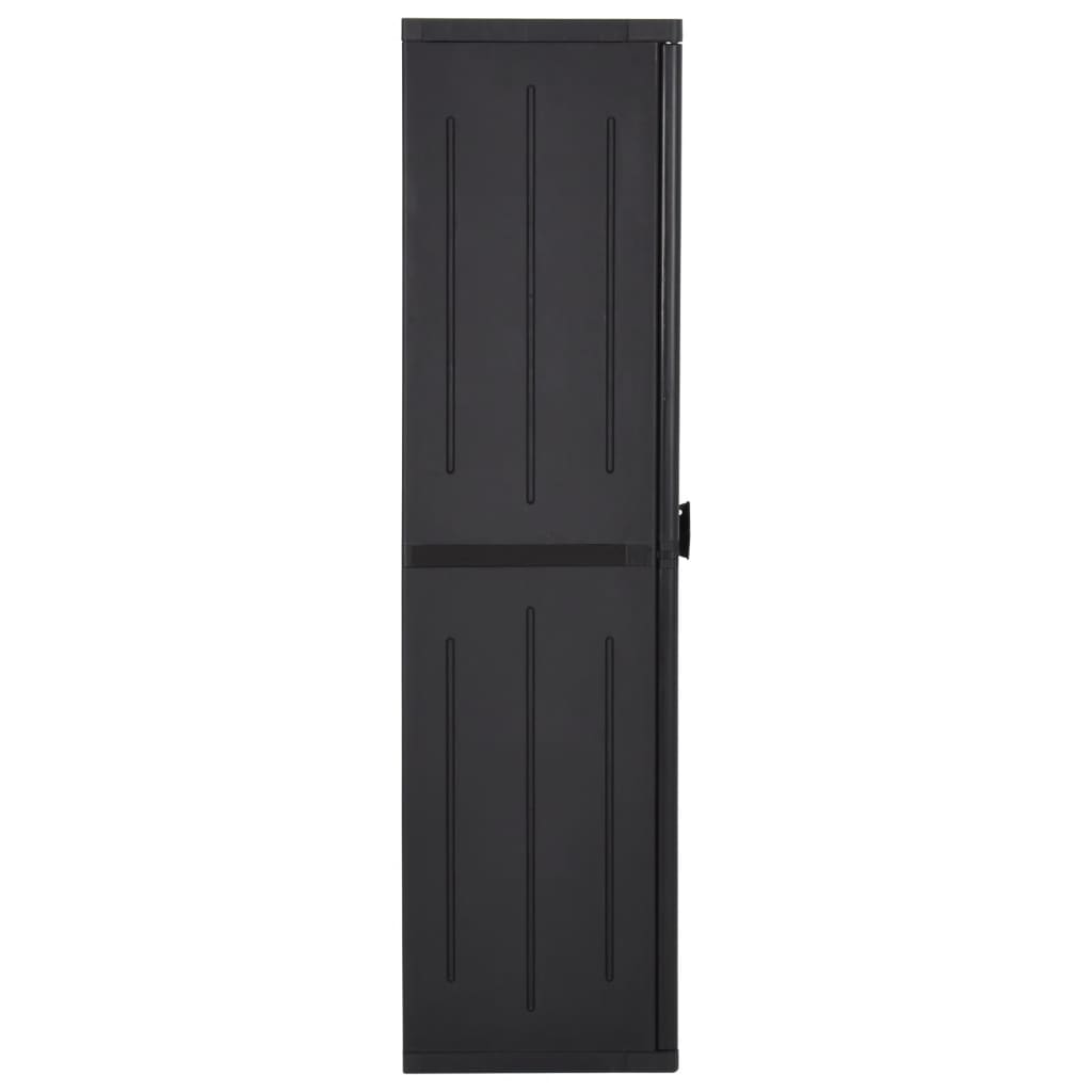 Gartenschrank Schwarz 65x45x88 cm PP Rattan-Optik