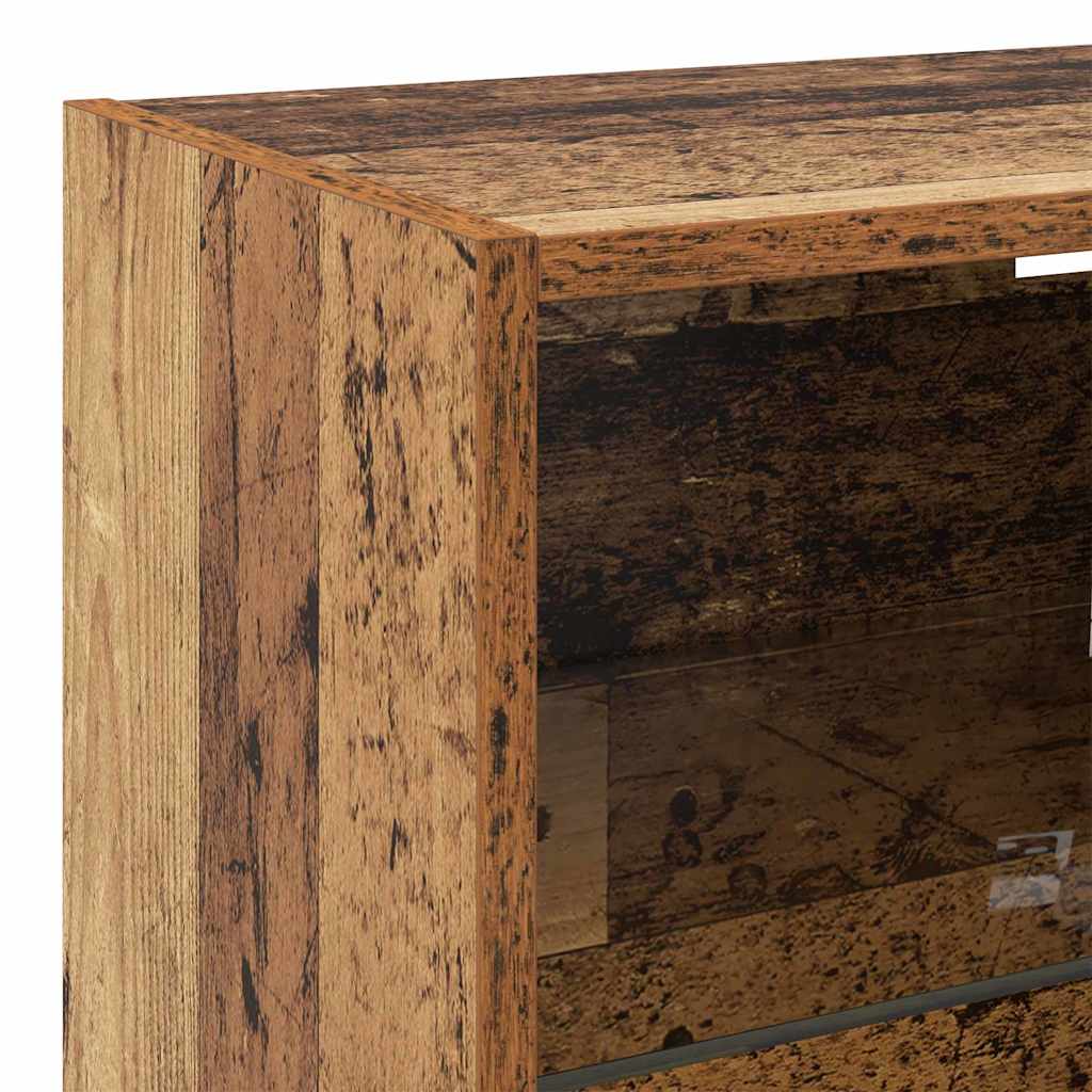 5-tlg. Wohnwand mit LED-Beleuchtung Weiß Holzwerkstoff