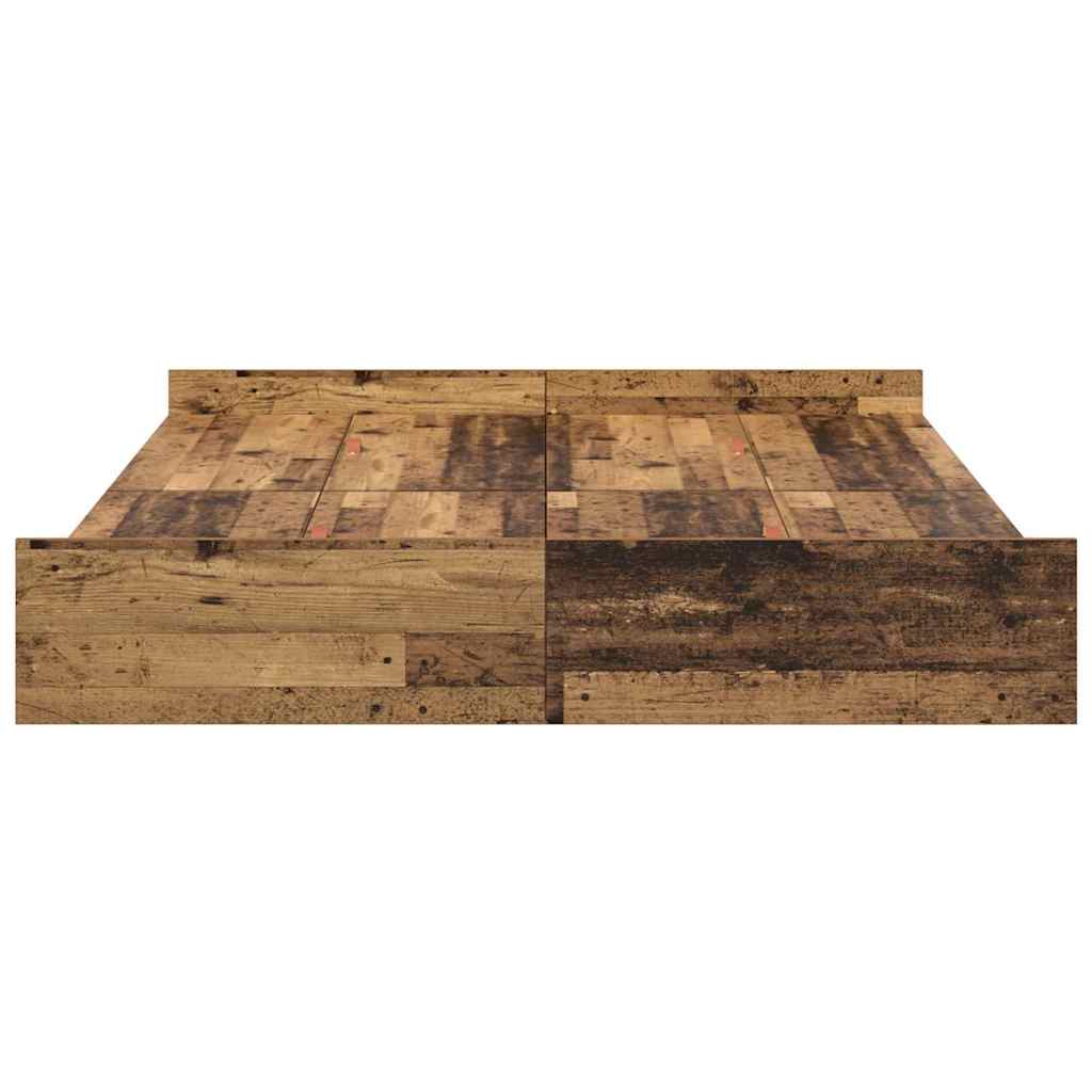 Aufbewahrungsbettgestell Weiß 200 x 200 cm Holzwerkstoff