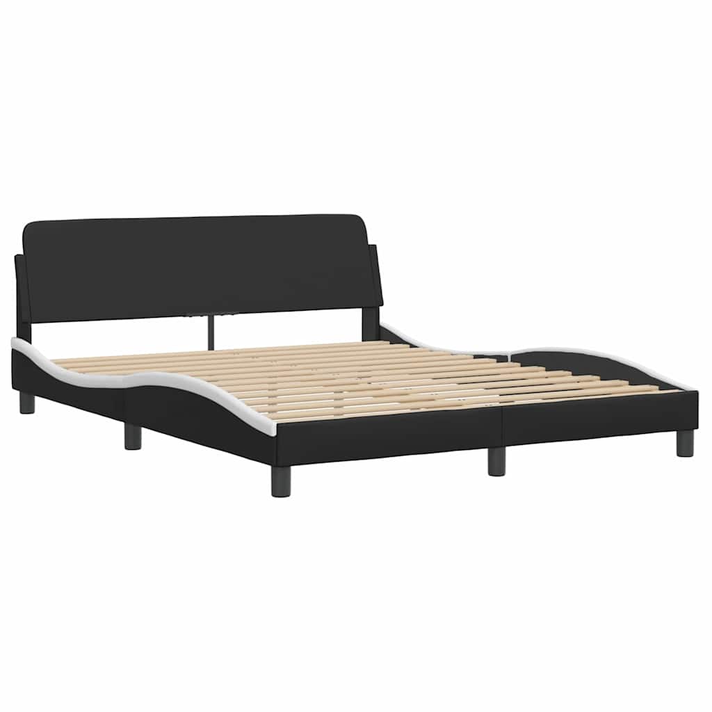 Bettgestell "Dover" Schwarz 100x190 cm Kunstleder