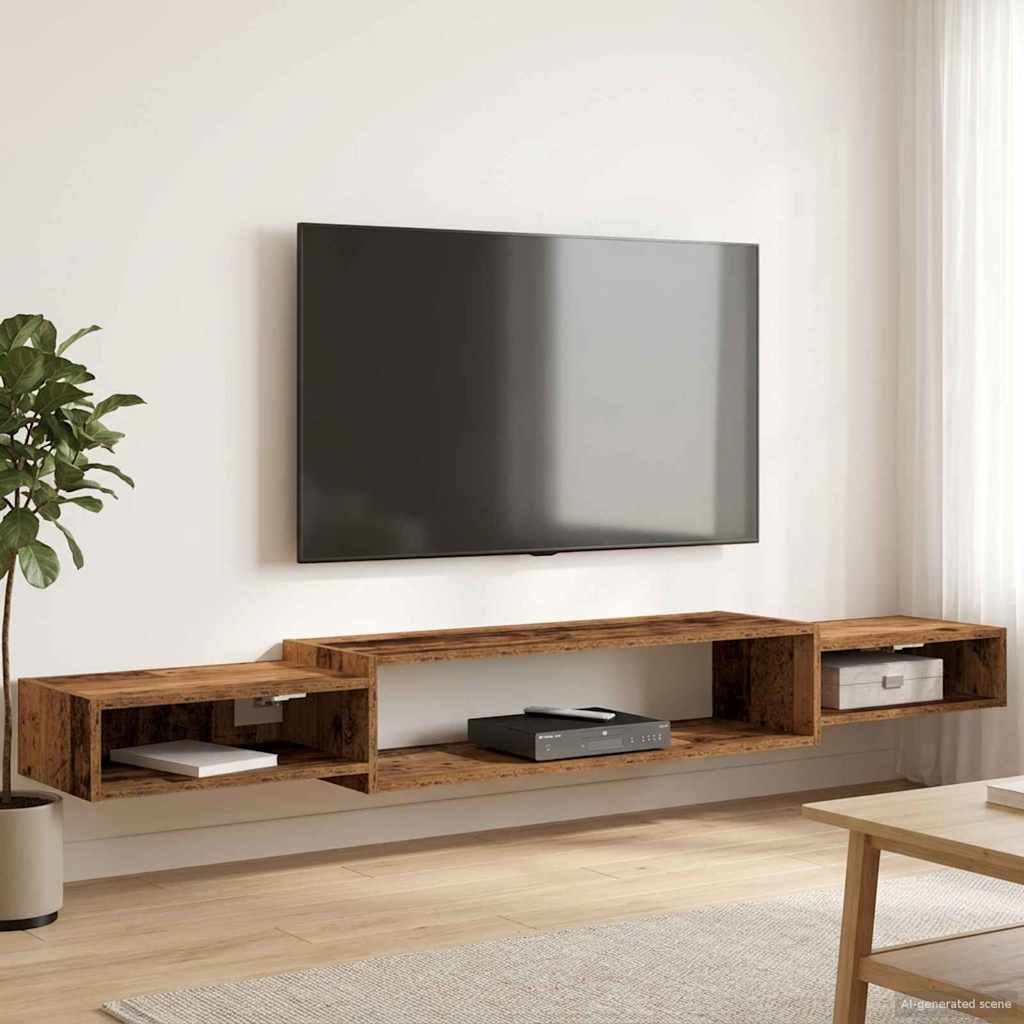 Wandmontierter TV-Schrank Wandhalterung Weiß 140 x 28 x 21 cm