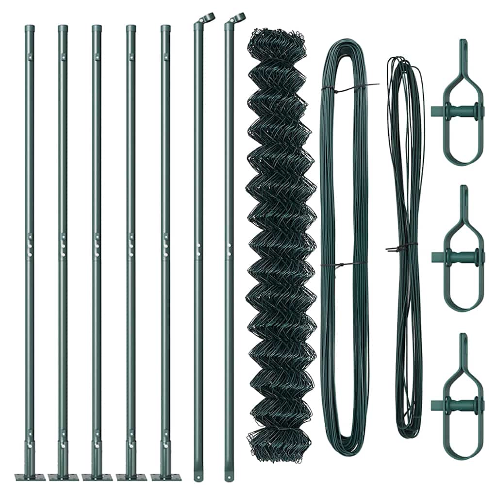 Outdoor Kettenglied-Zaun Erdfixierung 10 x 0,4 m Grün Netz