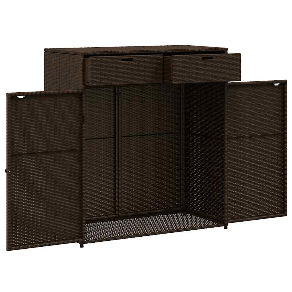 Gartenschrank Schwarz 55x55x111 cm Poly Rattan