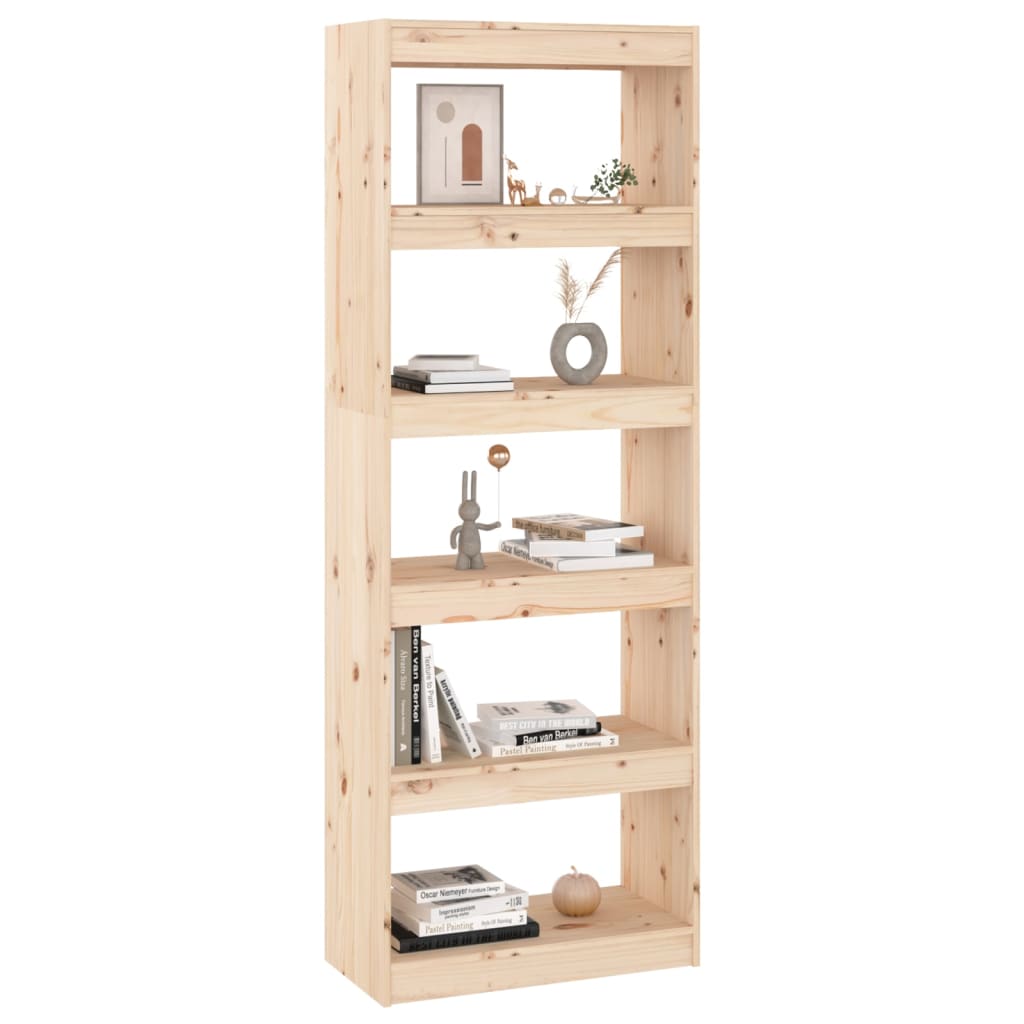 Bücherregal/Raumteiler Grau 60x30x71,5 cm Massivholz Kiefer