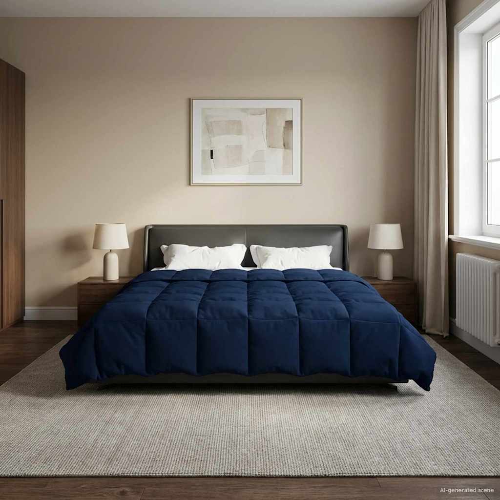 Winterbettdecke Gepolstert Anthrazit 240 x 260 cm Mikrofaser