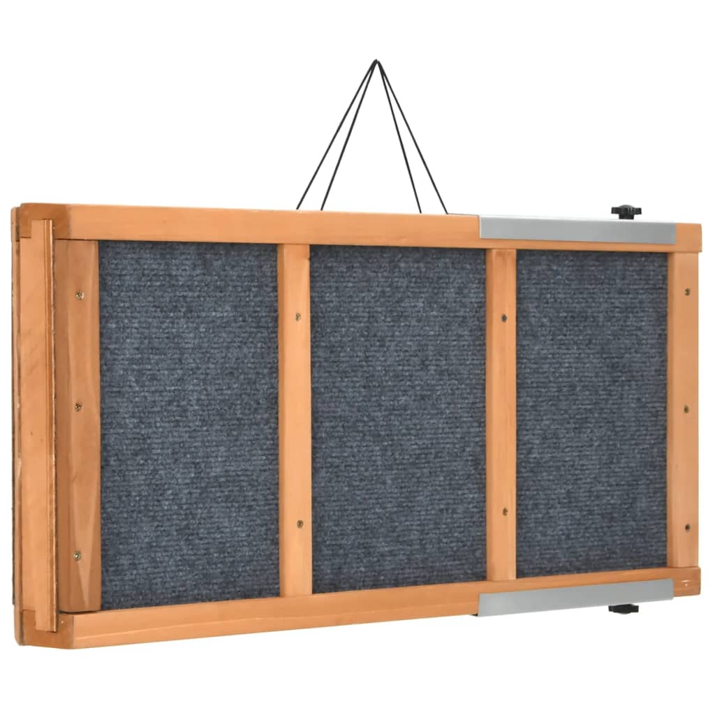 Hunderampe Grau 100x40 cm Massivholz Tanne