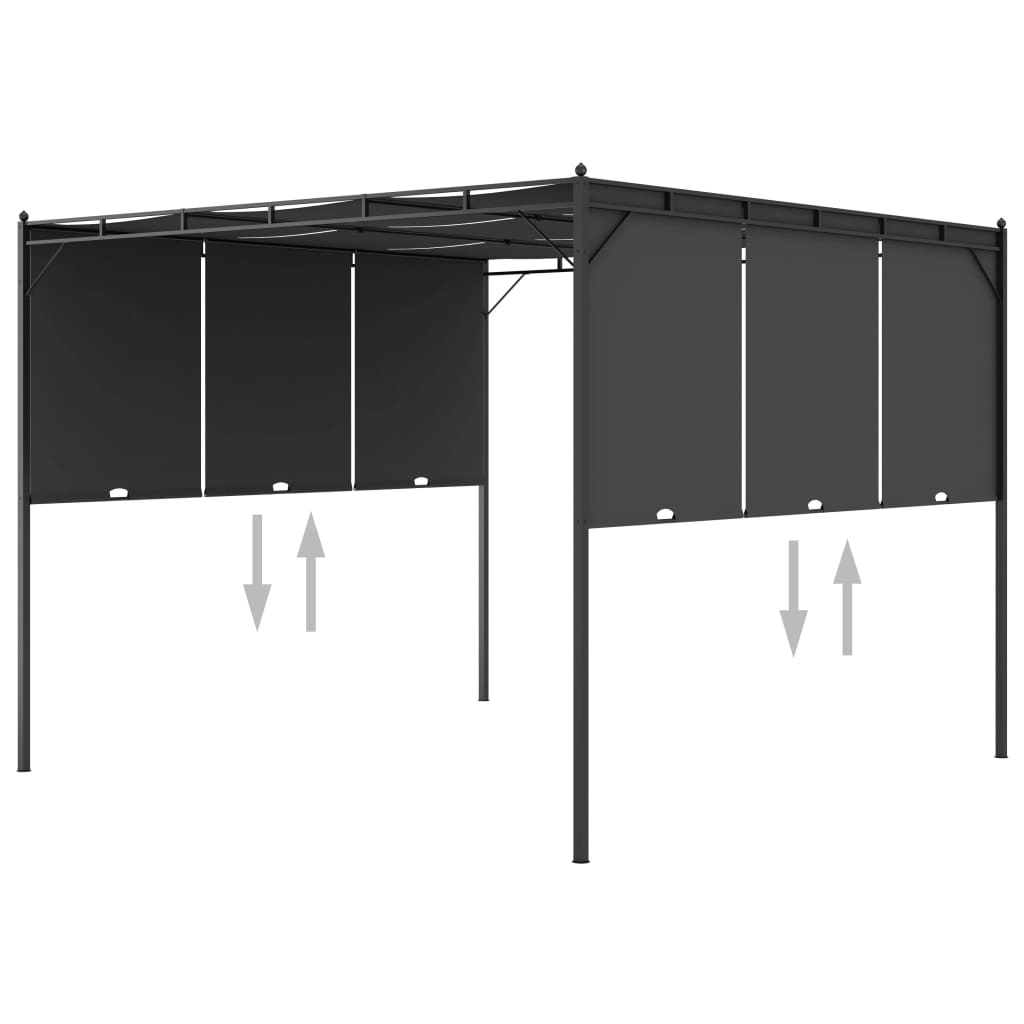 Pavillon 4 x 3 x 2,3 m Grün Polyester und Stahl