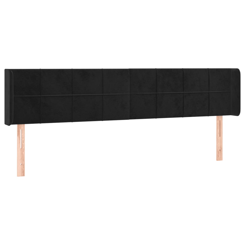 Kopfteil mit Ohren Dunkelblau 93x16x78/88 cm Samt