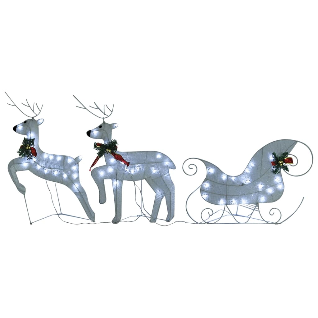 Weihnachtsdeko Rentier & Schlitten 60 LEDs Outdoor Golden