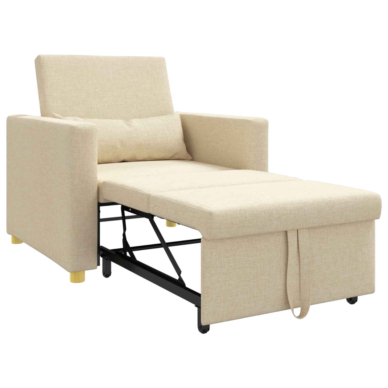 Ausziehbare Schlafcouch Einzel Hellgrau 90 x 165 x 87 cm Stoff