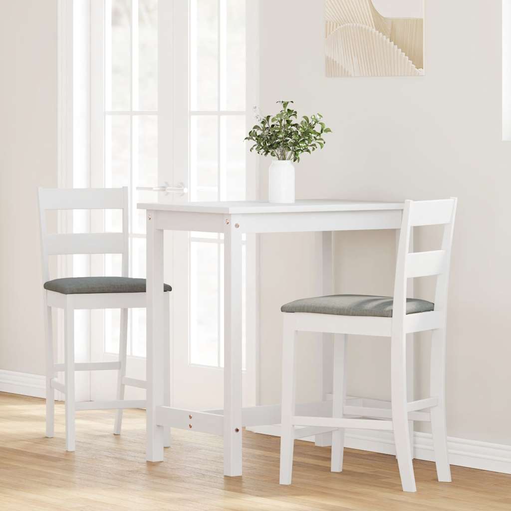 Barhocker mit Kissen 2 Stk. Braun Massivholz Gummibaum
