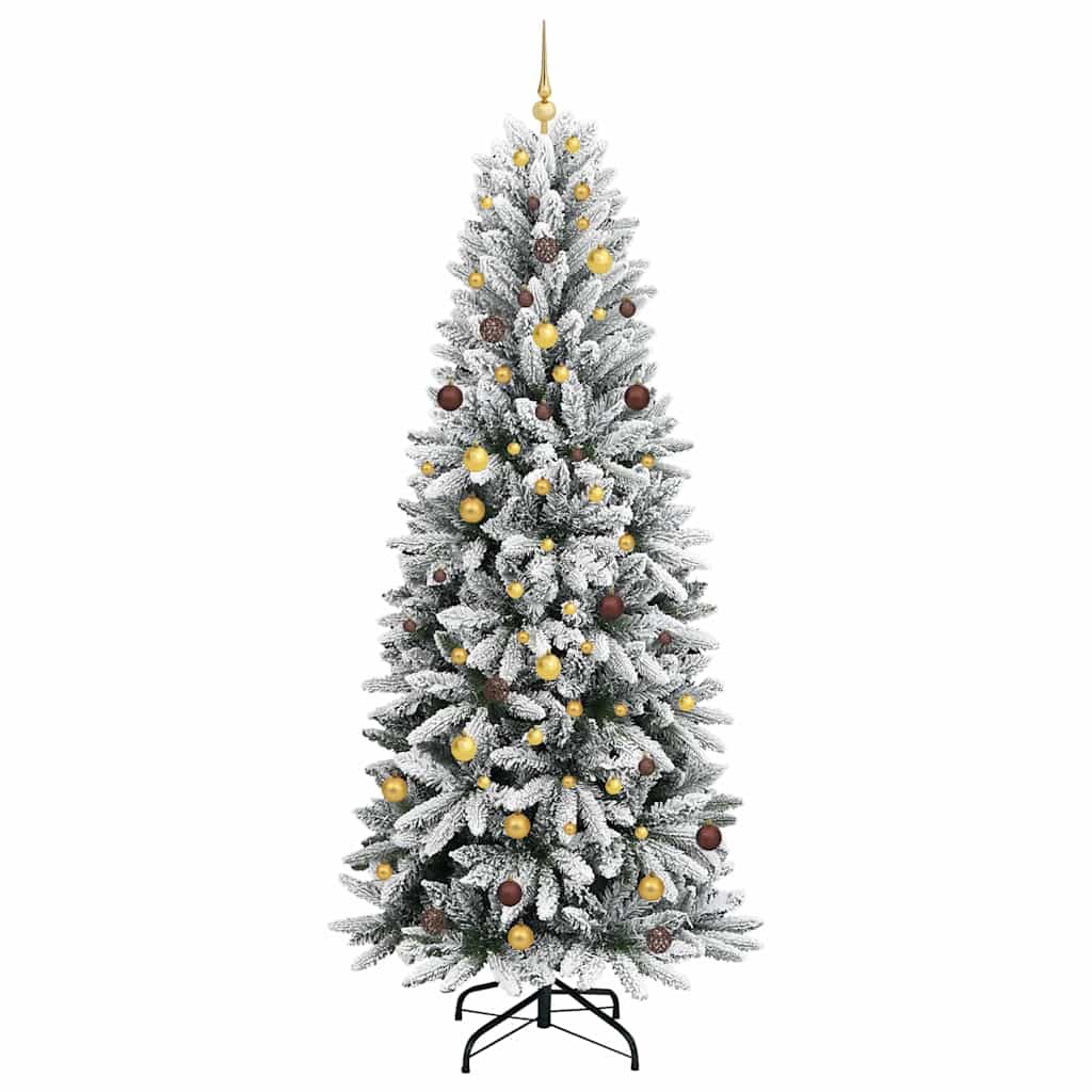 Künstlicher Weihnachtsbaum mit 150 LEDs mit Ständer Weiß 120 cm