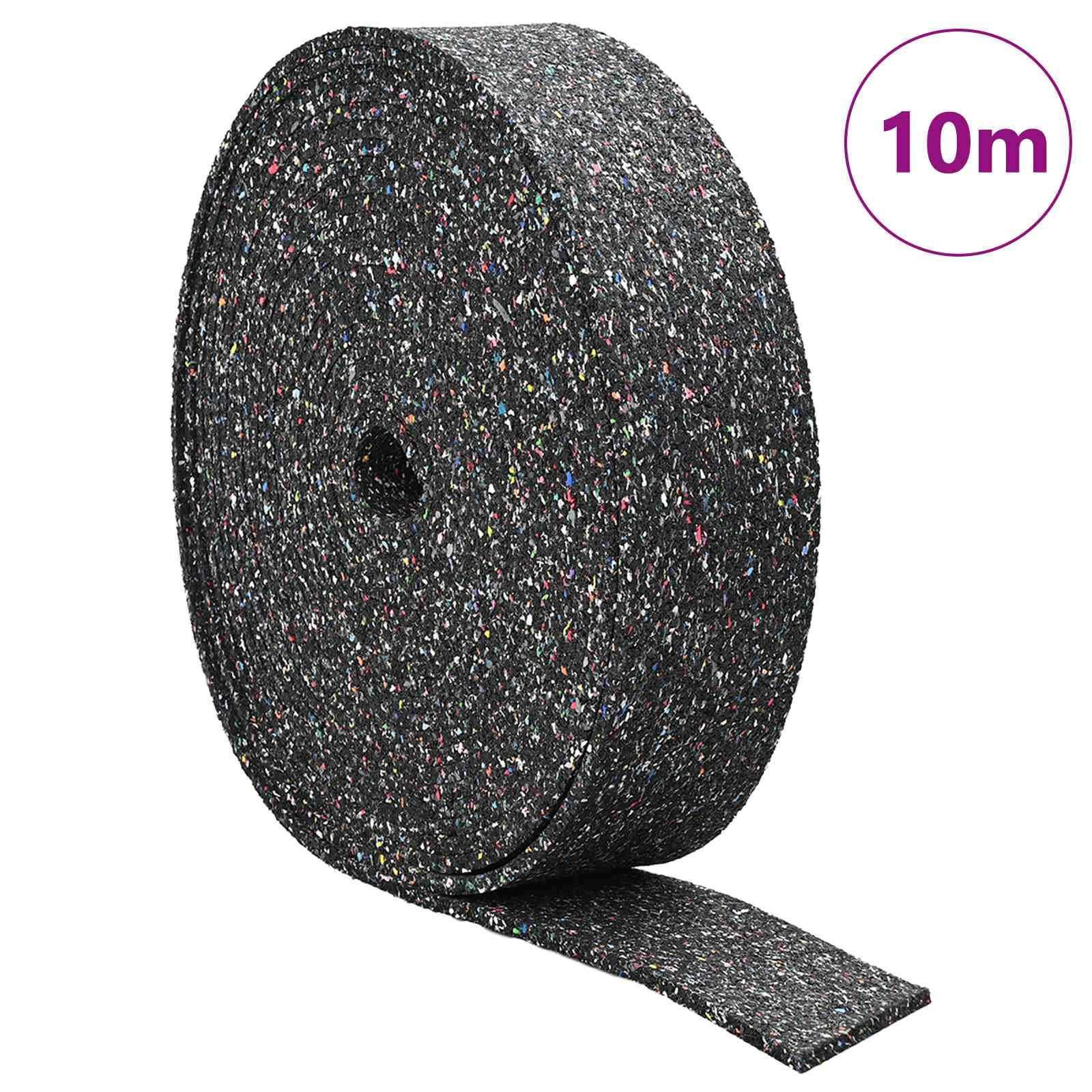 Gummi-Granulat-Rolle Schwarz 200 x 5 x 0,3 cm Gummi