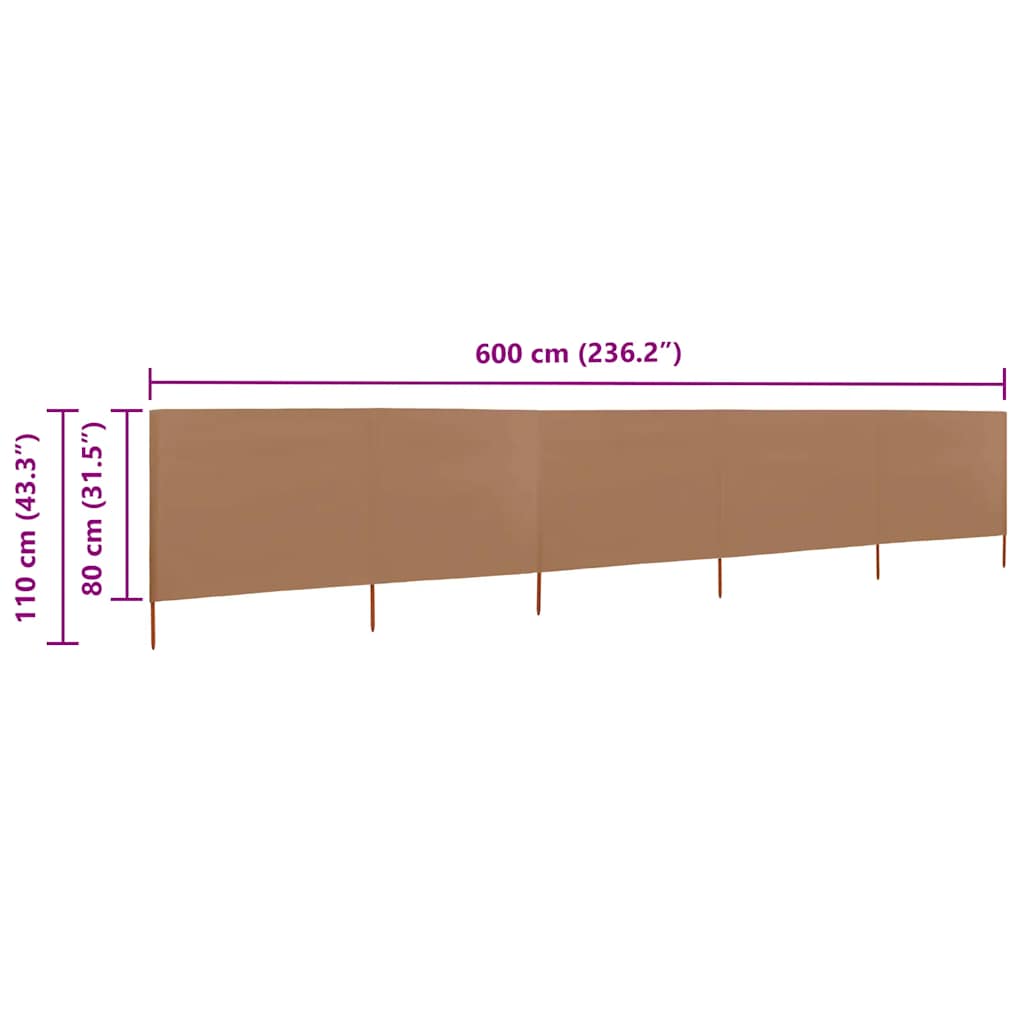 3-teiliges Windschutzgewebe 400 x 120 cm Weiß