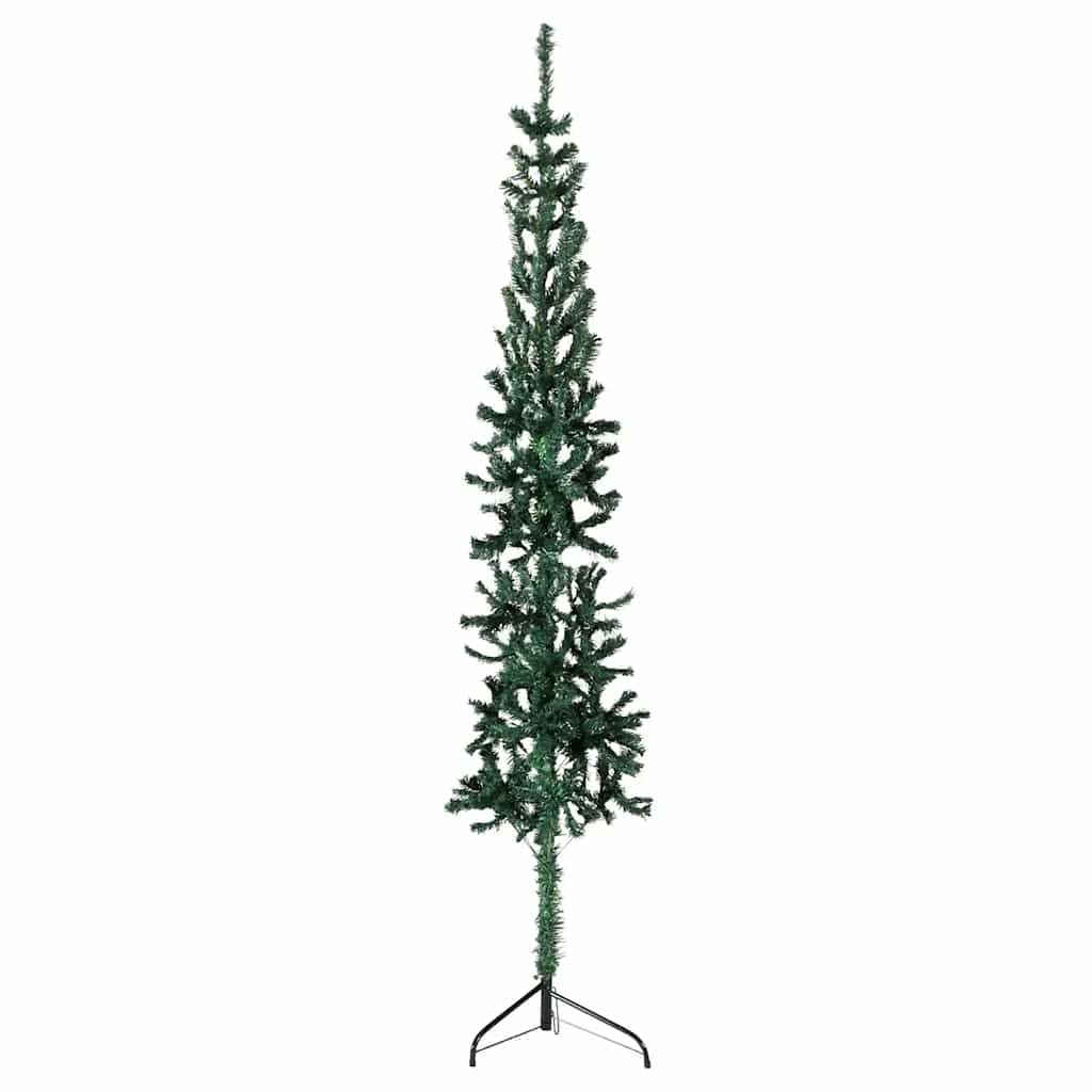 Künstlicher Halb-Weihnachtsbaum mit Ständer Schlank Weiß 180 cm