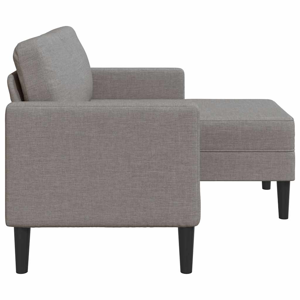 2-Sitzer-Sofa mit Chaiselongue L-Form Hellgrau 125 cm Stoff