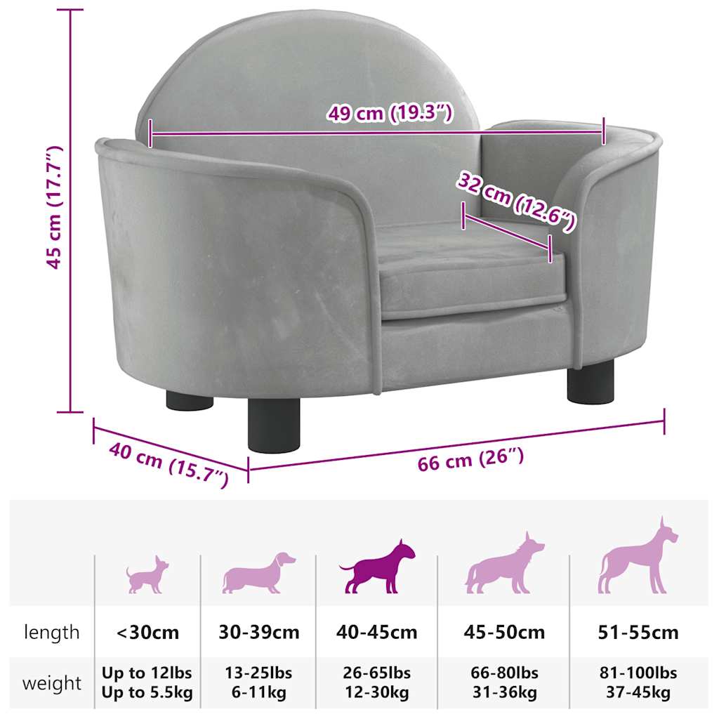 Hundebett Schwarz 66x40x45 cm Samt
