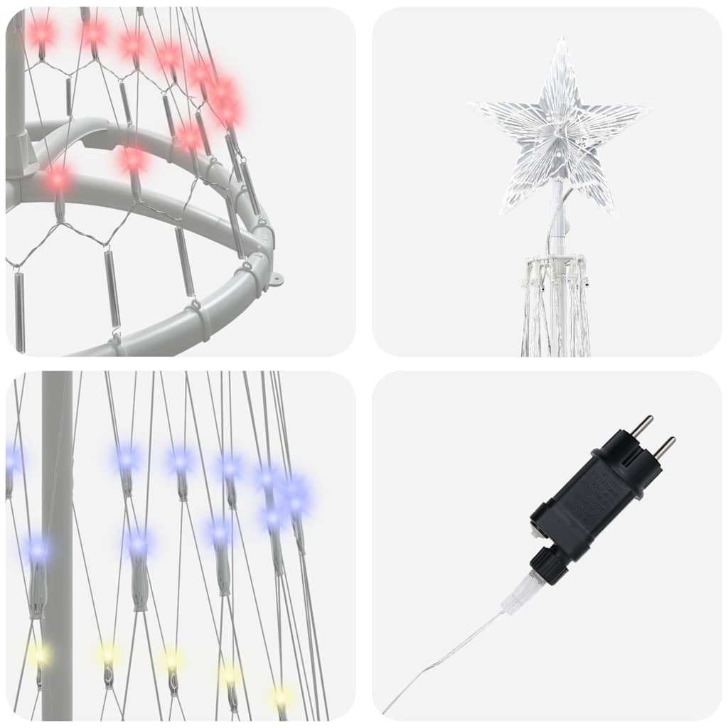 LED-Weihnachtsbaum Warmes Weiß 51 x 51 x 190 cm Metall