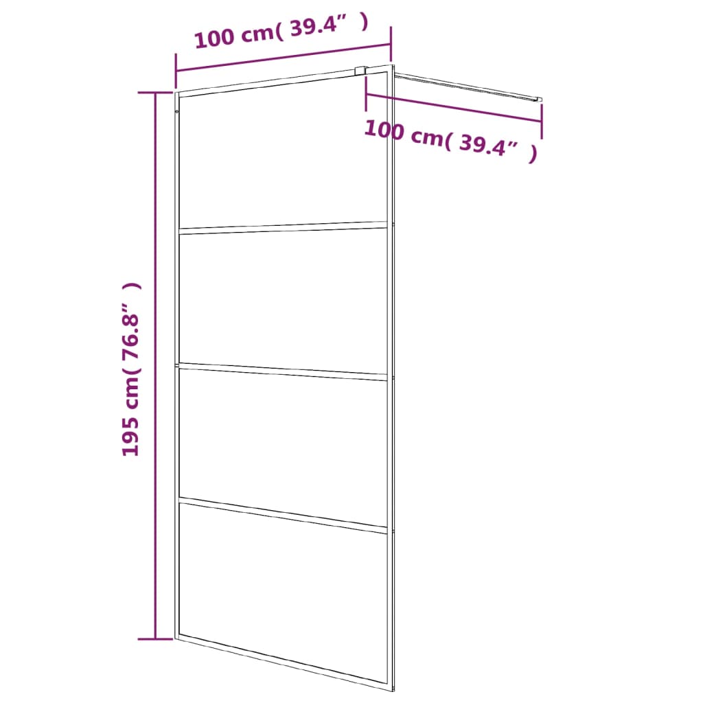 Duschwand für Begehbare Dusche mit Klarem ESG Glas 80x195 cm
