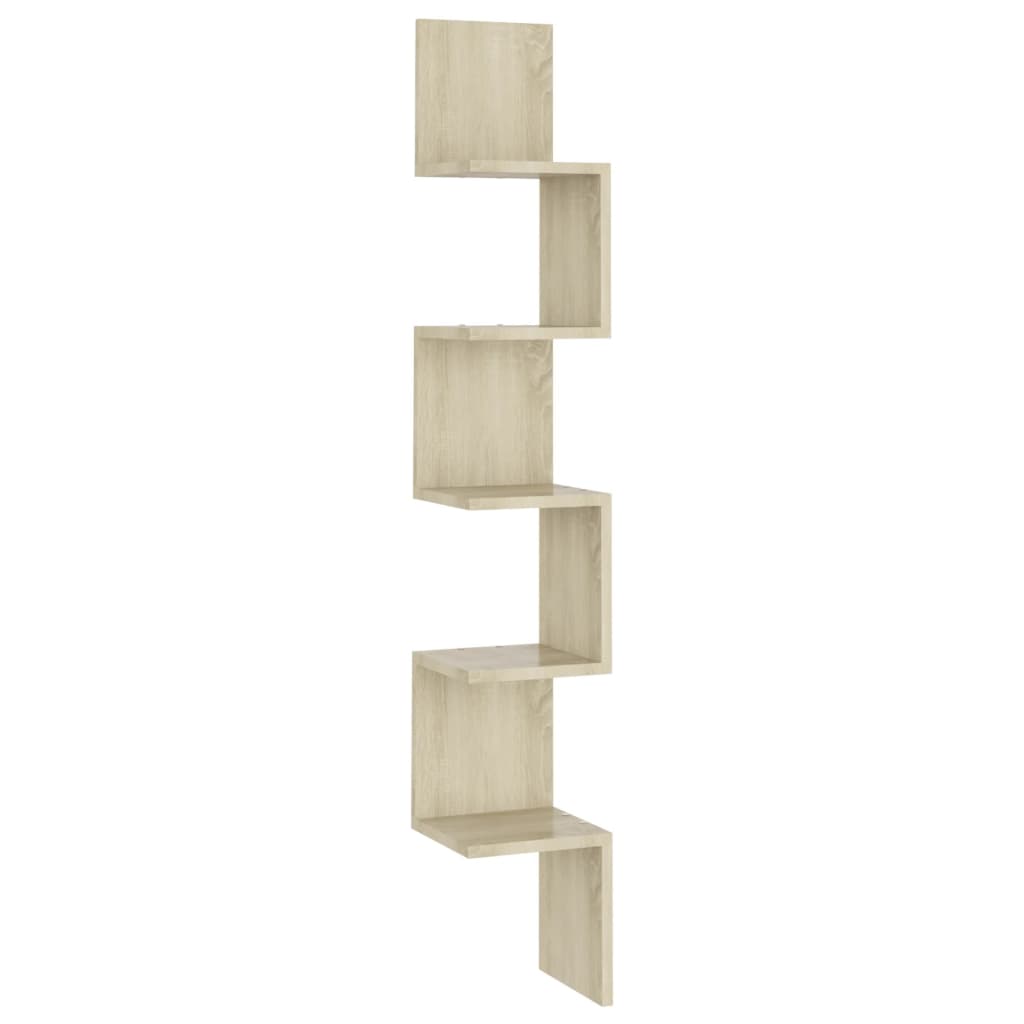 Wand-Eckregal Weiß 20x20x127,5 cm Holzwerkstoff