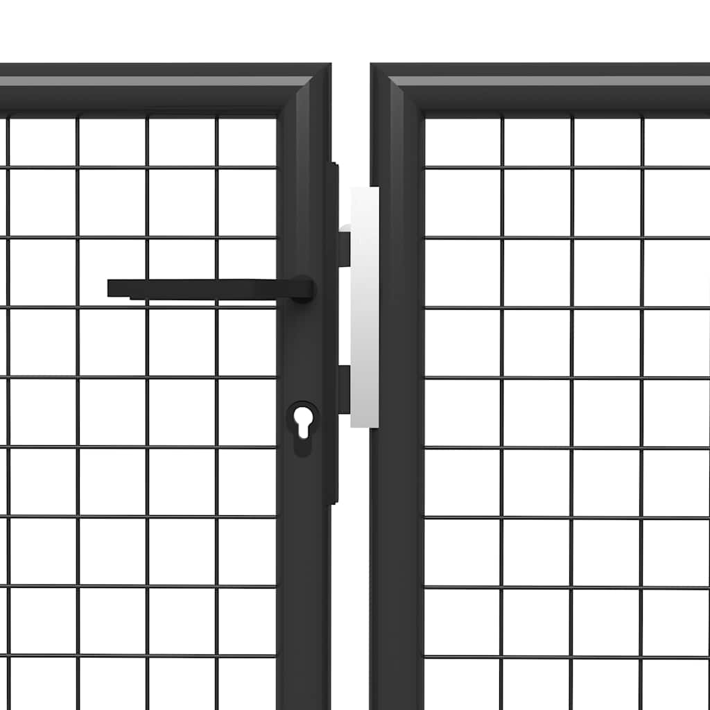 Gartentor aus Stahl 350 x 75 cm Grün