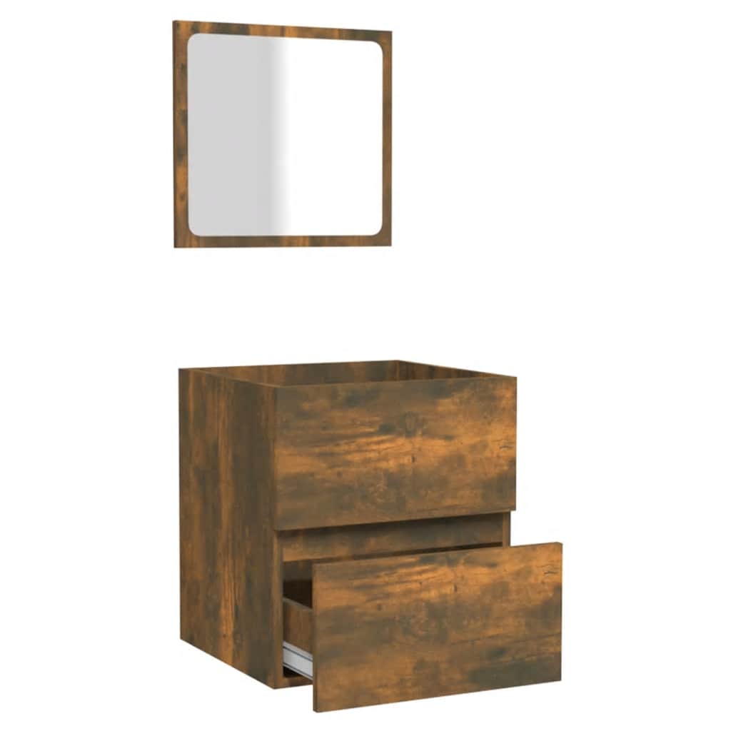 Badschrank mit Spiegel Weiß Holzwerkstoff