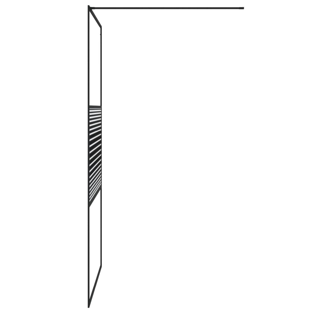 Duschwand für Begehbare Dusche Schwarz 100x195 cm ESG-Glas Klar
