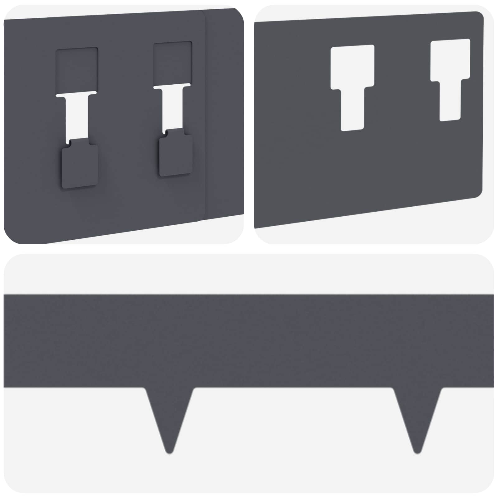 Raseneinfassung 10 pcs 100 x 12 cm Stahl Schwarz