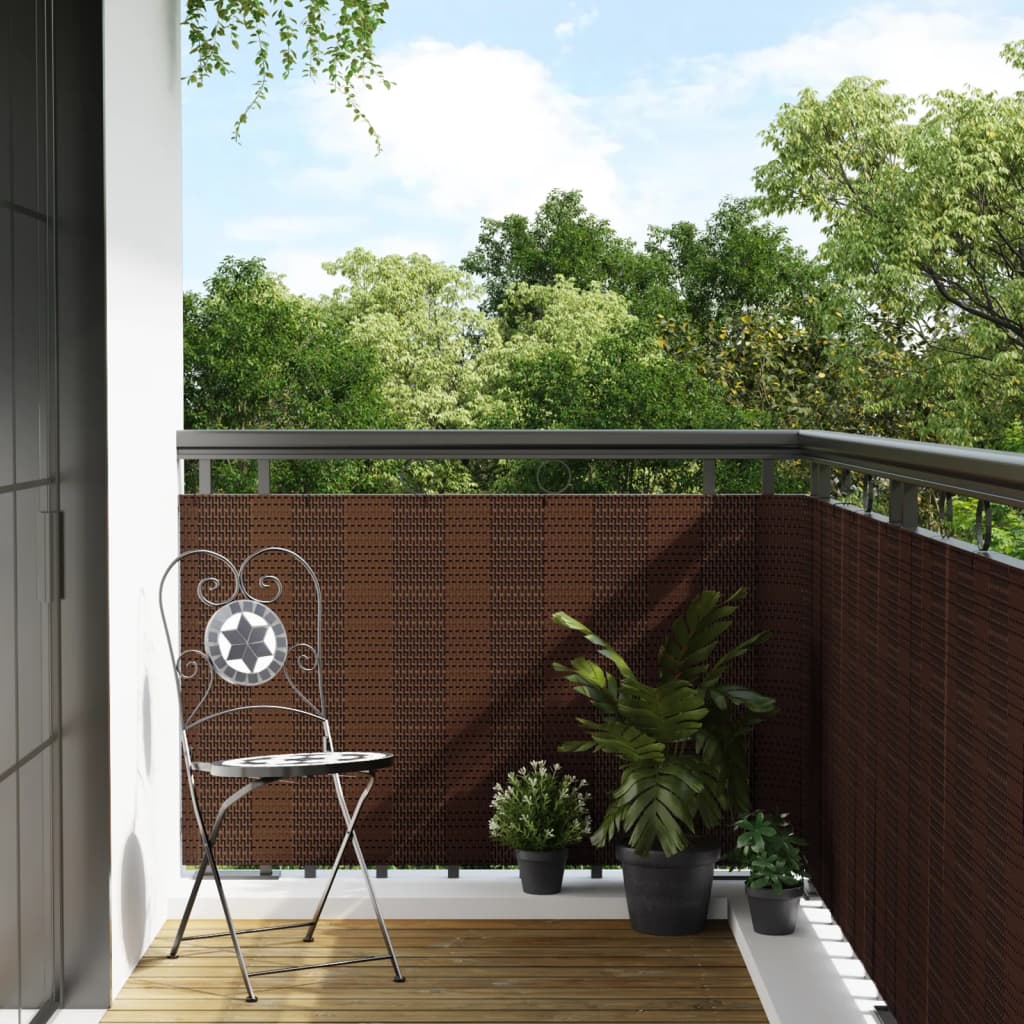 Balkon-Sichtschutz Anthrazit 300x90 cm Poly Rattan