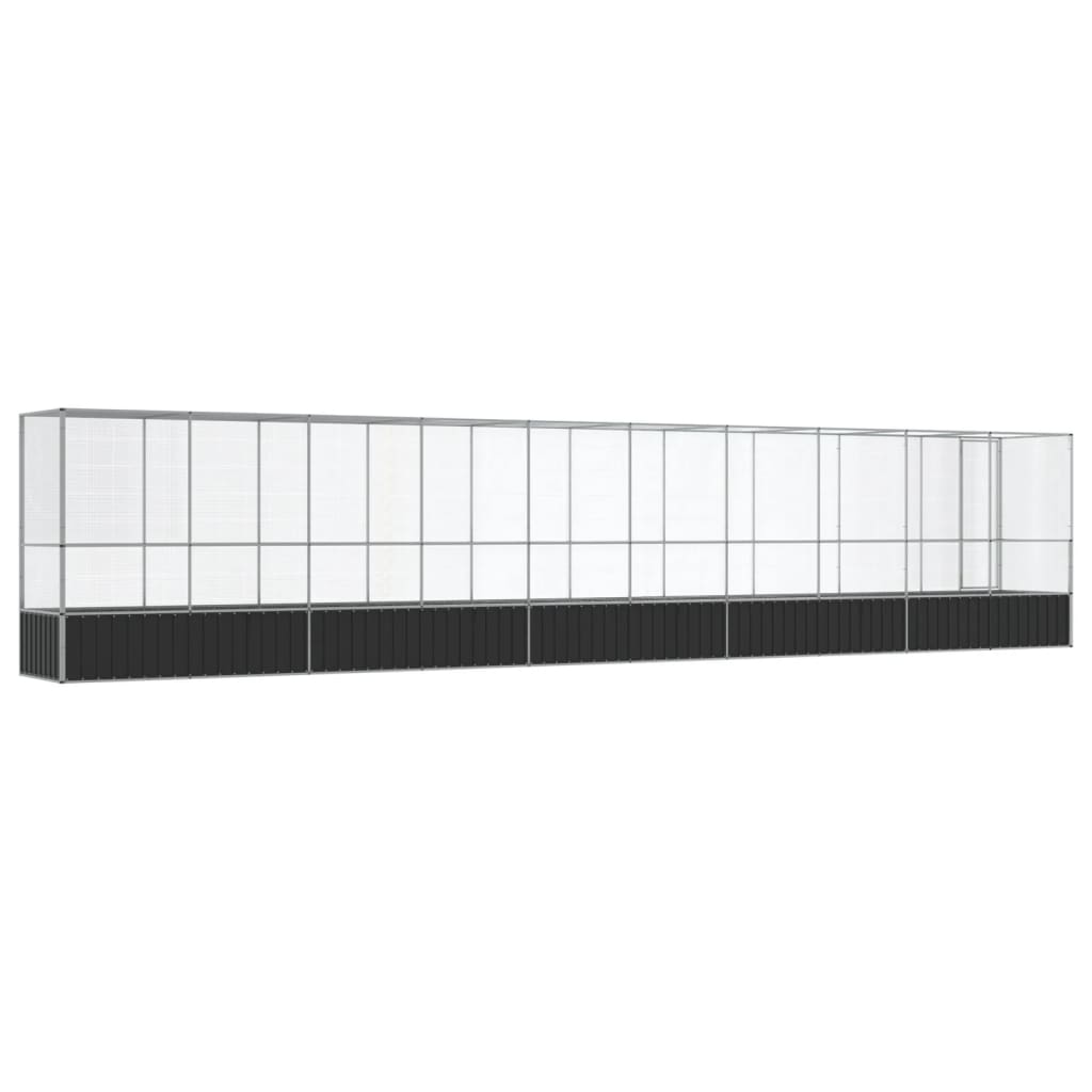 Voliere Silbern 210,5x107x212 cm Stahl