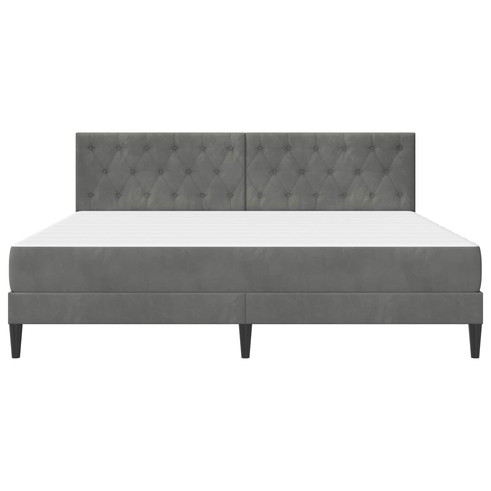 Bettgestell mit Matratze mit Kopfteil Hellgrau 80 x 200 cm Samt