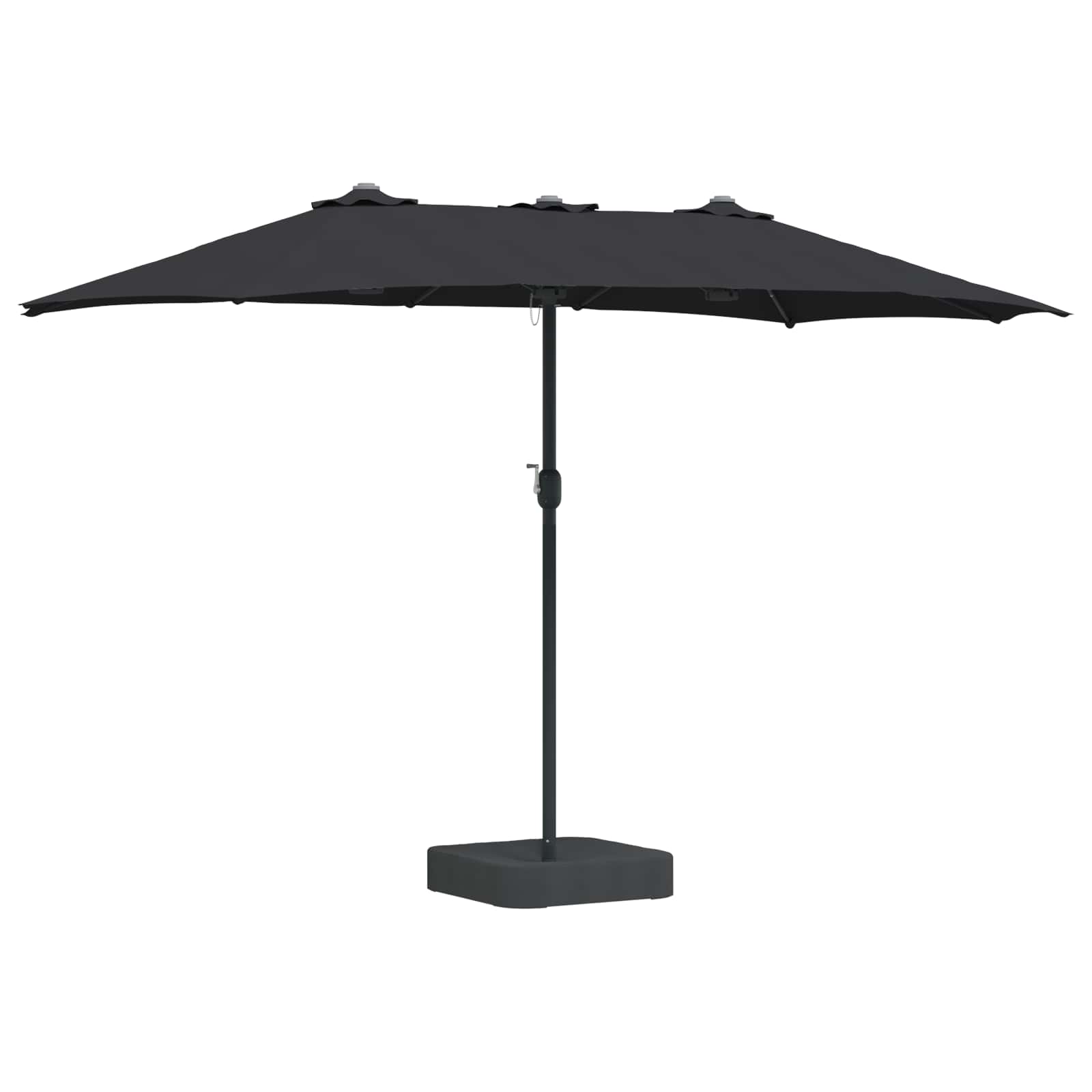 Garten-Sonnenschirm Sand und Anthrazit 385 x 209 x 244 cm