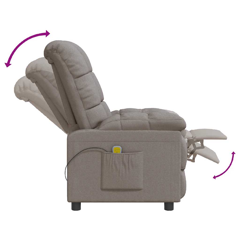 Massagesessel Hellgrau Stoff