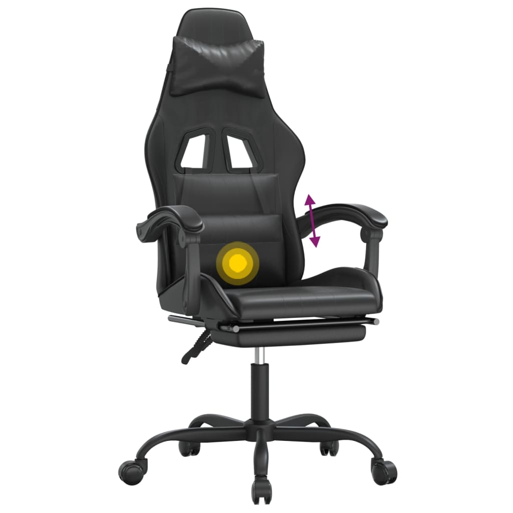 Gaming-Stuhl Drehbar Schwarz und Blau Kunstleder