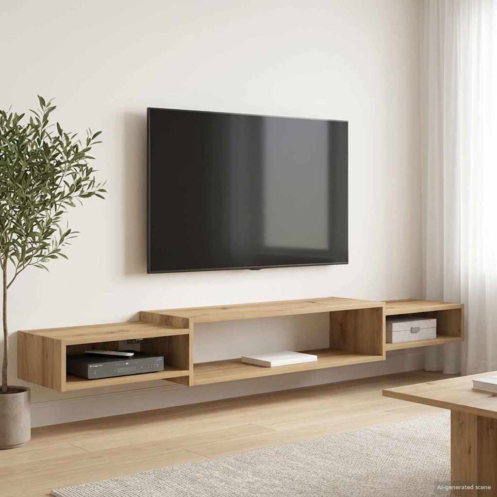 Wandmontierter TV-Schrank Wandhalterung Weiß 140 x 28 x 21 cm