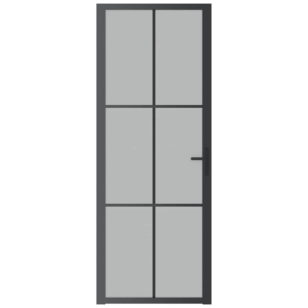 Innentür ESG Glas und Aluminium 76x201,5 cm Schwarz