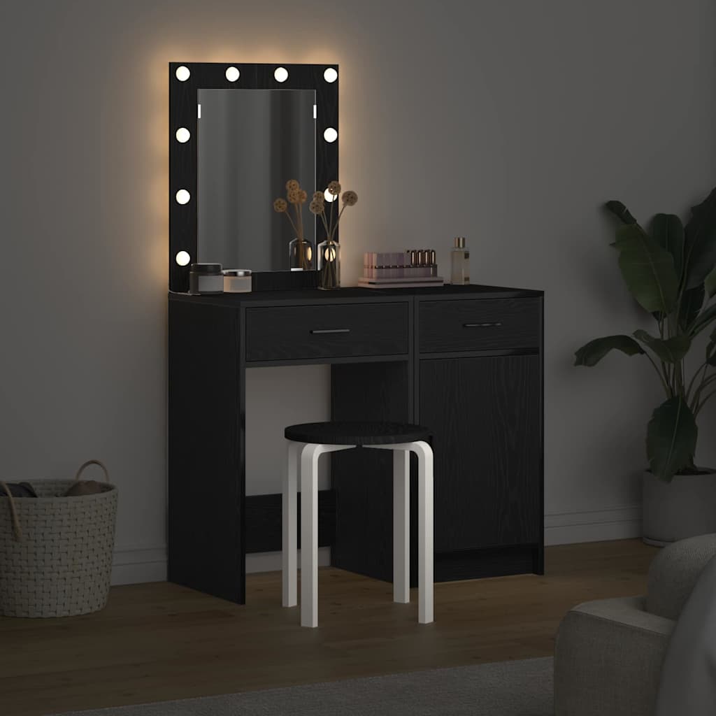 Schminktisch mit Tür 2 pcs Weiß 50 x 41 x 135 cm Holzwerkstoff
