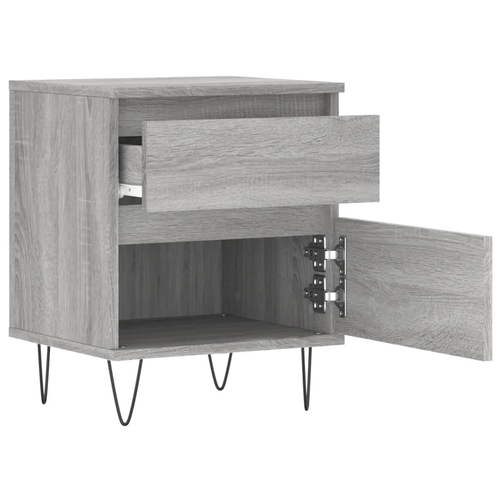 Bettschrank Schwarz Eichen-Optik 40 x 35 x 50 cm Holzwerkstoff