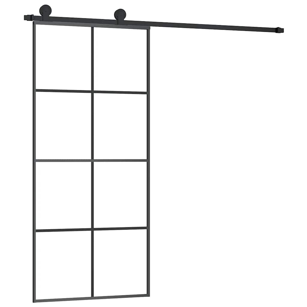 Schiebetür mit Beschlag 76x205 cm ESG-Glas & Aluminium