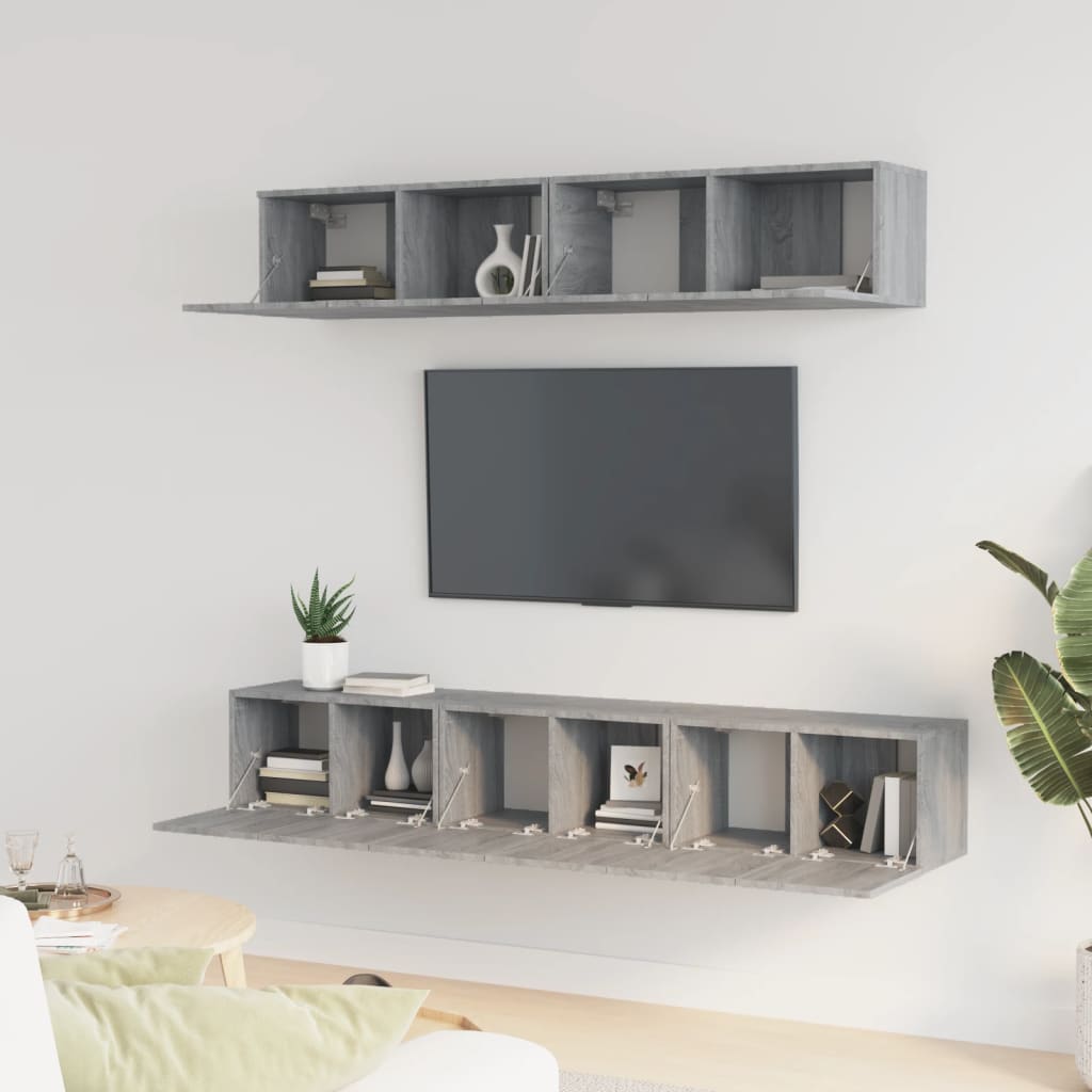5-tlg. TV-Schrank-Set Weiß Holzwerkstoff