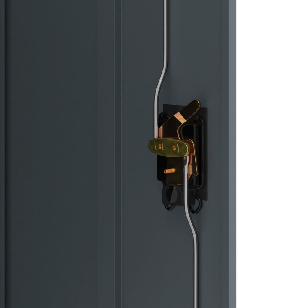 Aktenschrank mit 2 Türen Grau 90 cm Stahl