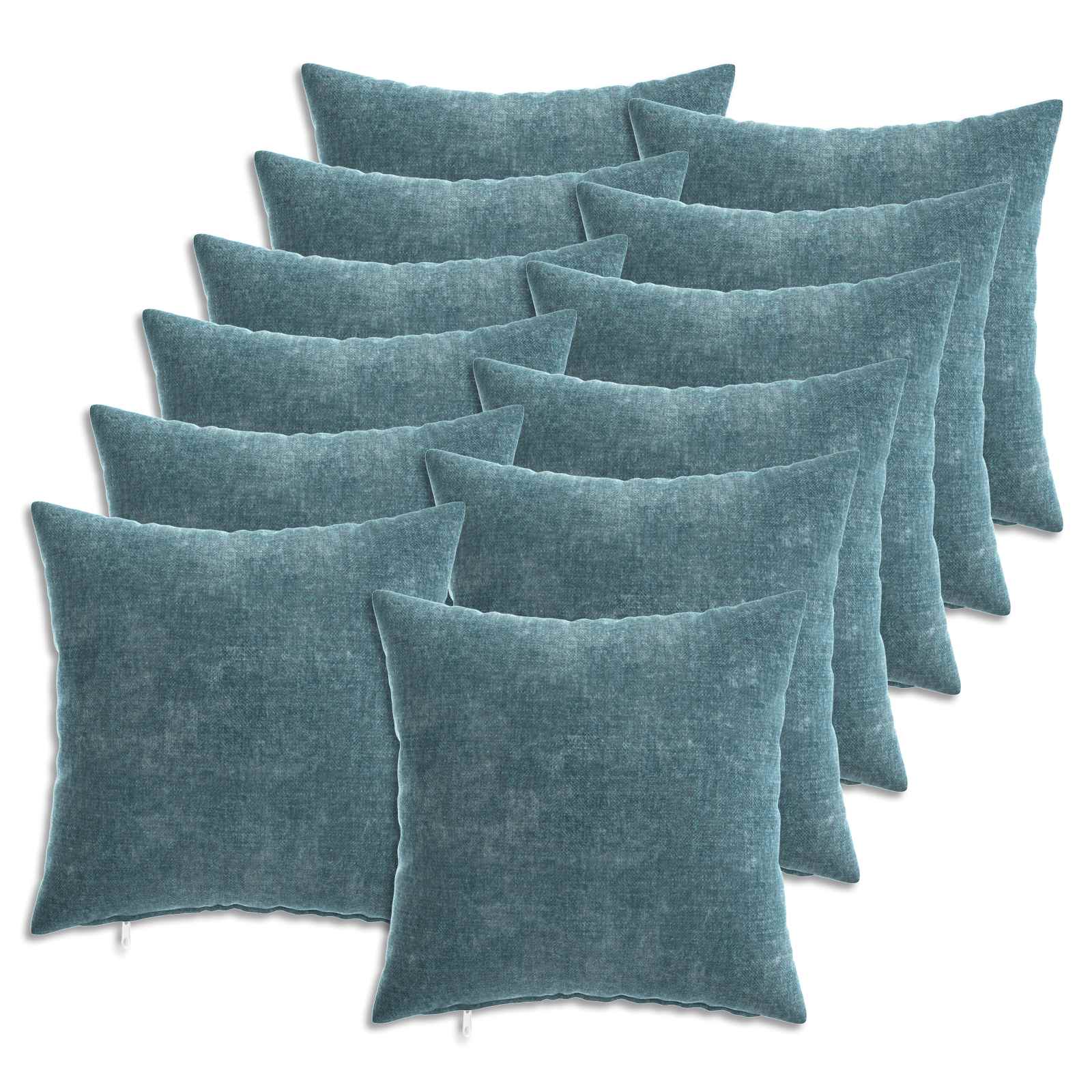 Kissenbezug 6 Stk. HEERLEN Dunkelgrau 30 x 30 cm Chenille-Stoff