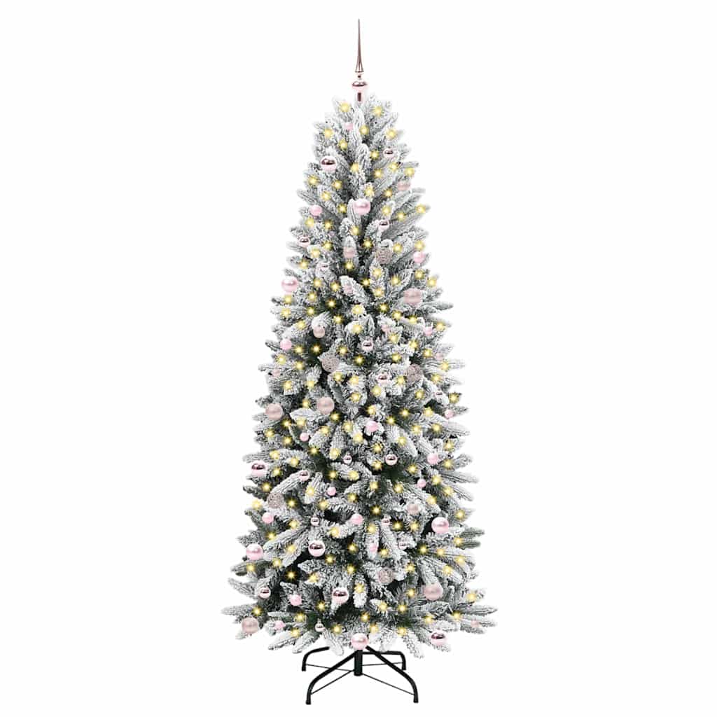 Künstlicher Weihnachtsbaum mit 150 LEDs mit Ständer Weiß 120 cm