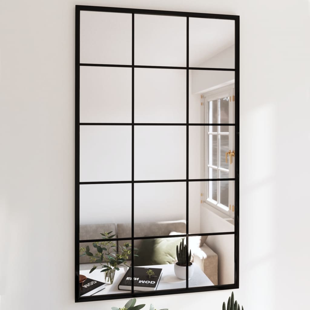 Wandspiegel Schwarz 60x40 cm Metall