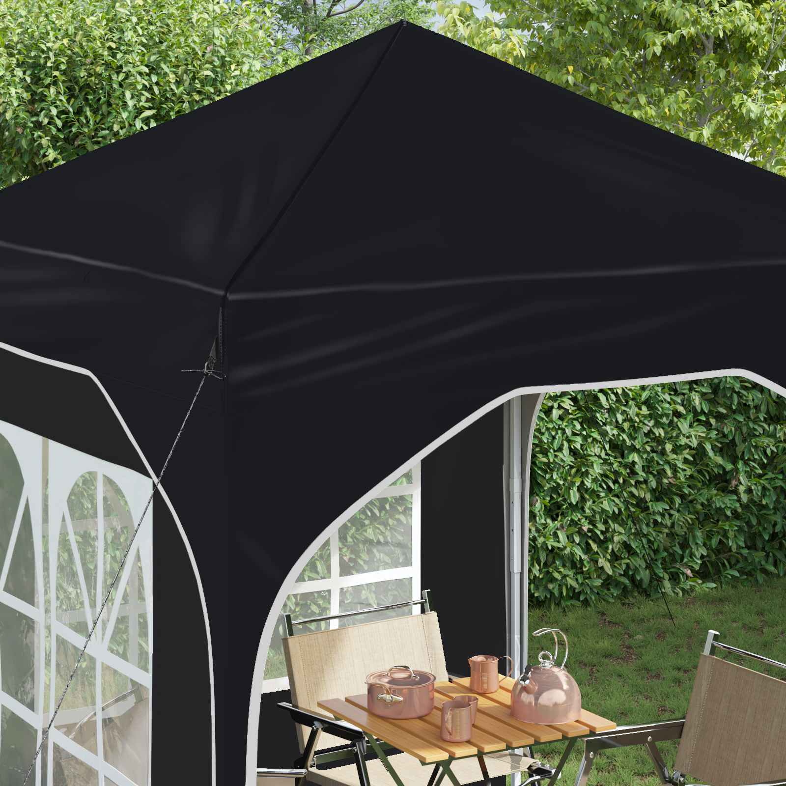 Pop-up Partyzelt 194 x 194 x 245 cm Creme