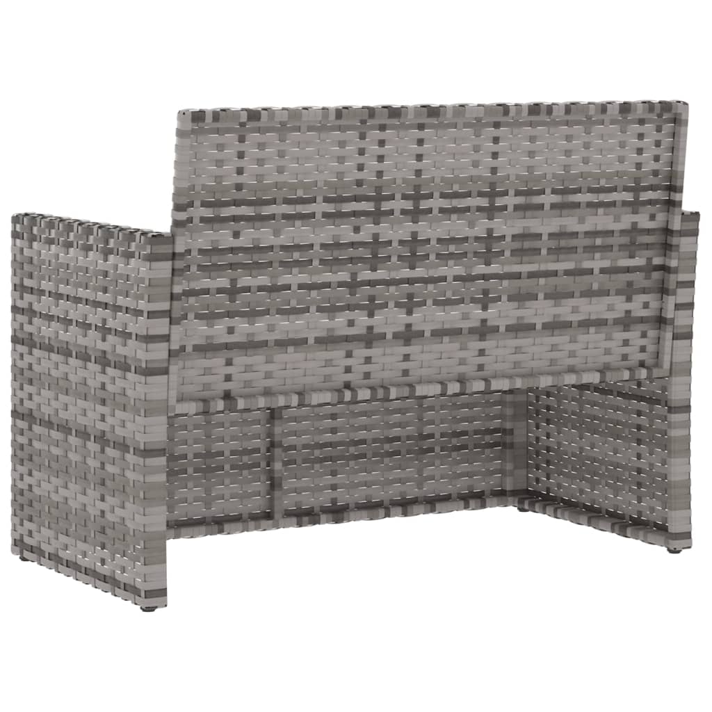 Gartenbank mit Kissen Schwarz 105 cm Poly Rattan