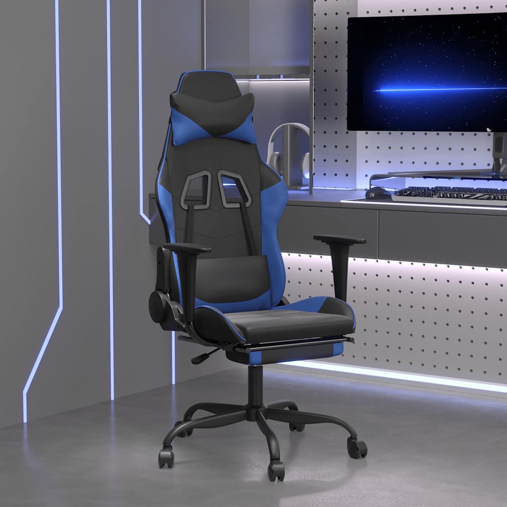 Gaming-Stuhl mit Massagefunktion Schwarz und Rot Kunstleder
