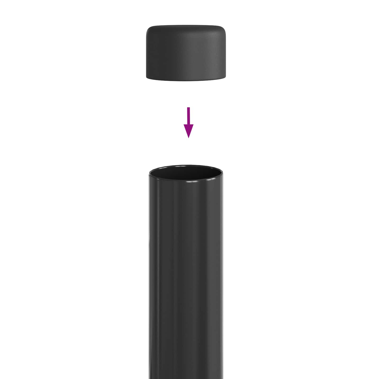 Zaunpfosten 2 pcs Grün 50 cm Pulverbeschichteter Stahl