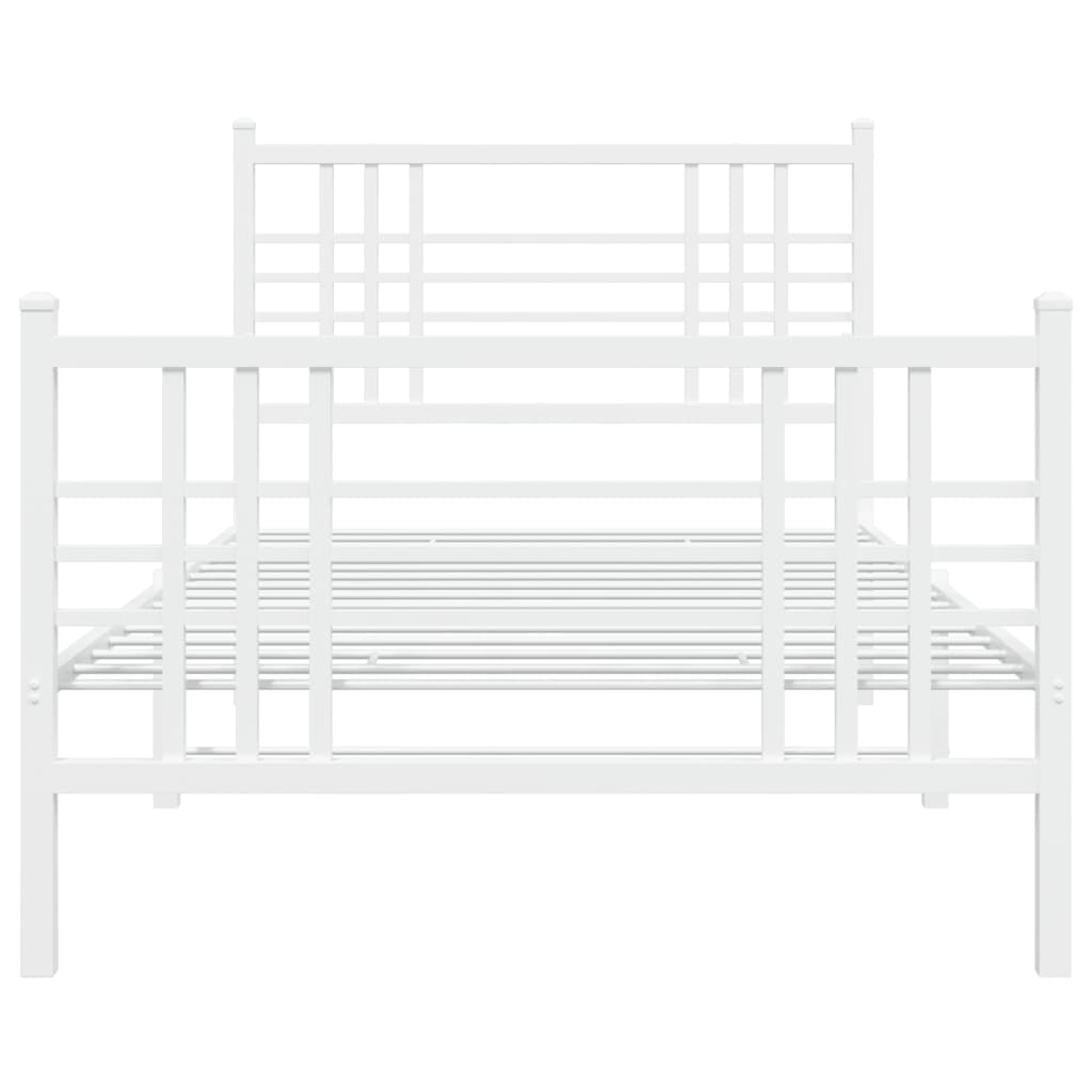 Bettgestell mit Kopf- und Fußteil Metall Schwarz 90x200 cm
