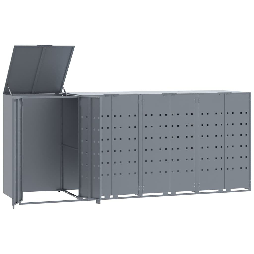 Mülltonnenbox für 2 Tonnen Schwarz 138x79x117 cm Stahl